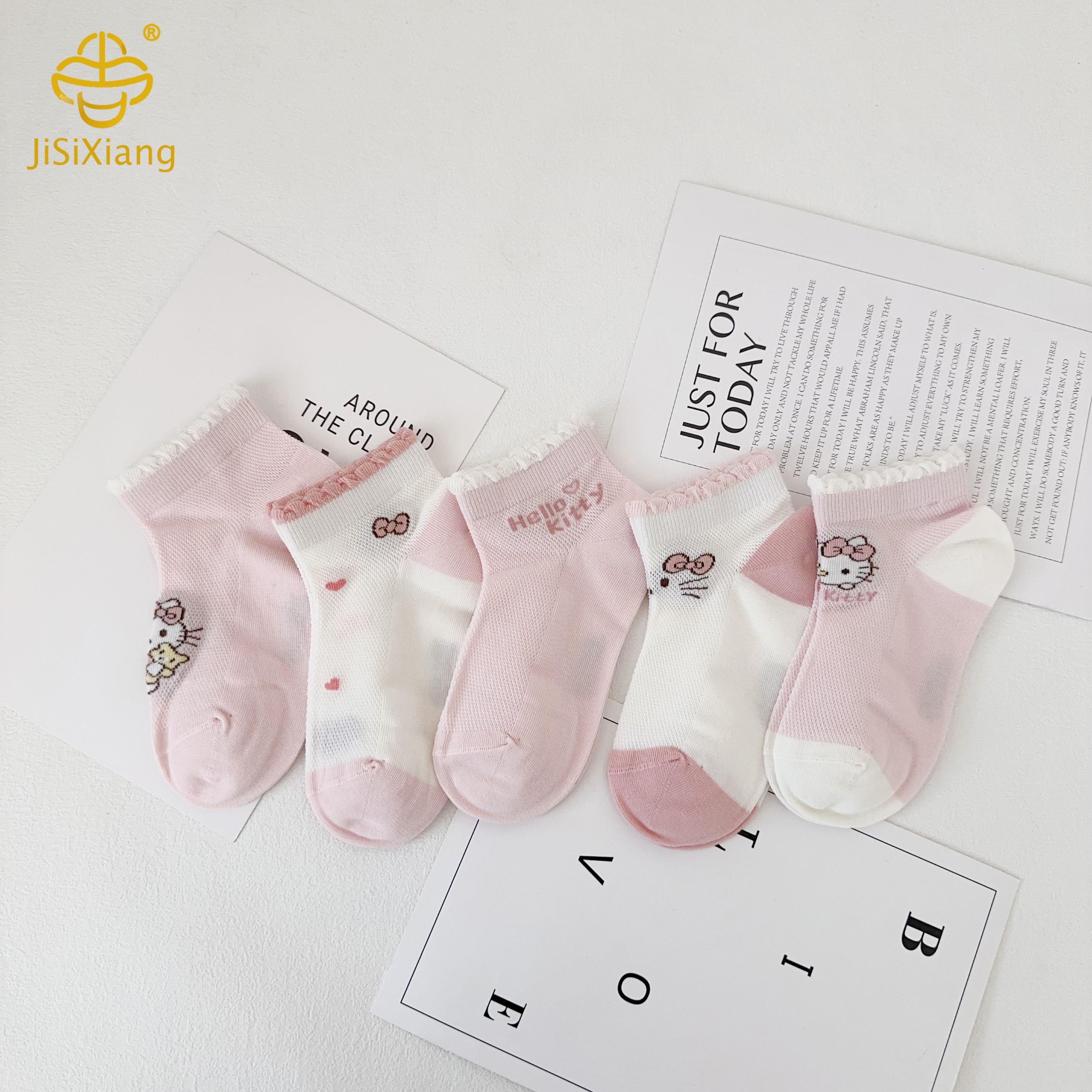 만화 KT 고양이 양말 메쉬 통기성 소녀