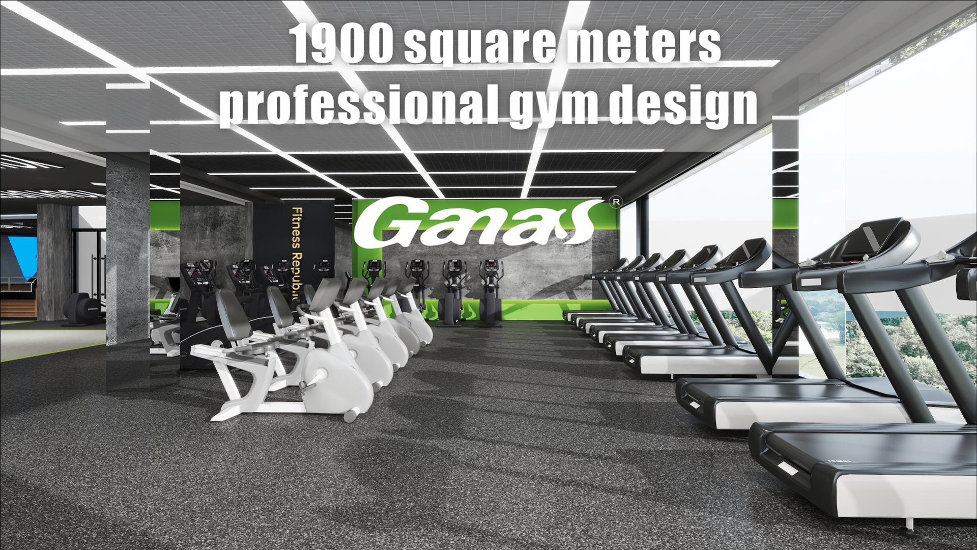 1900 square meters professional gym design