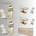Hot Sell White Barber Shop Set: Salon Furniture, Barber Chair, Shampoo Chair, Hairdressing Styling Chair1