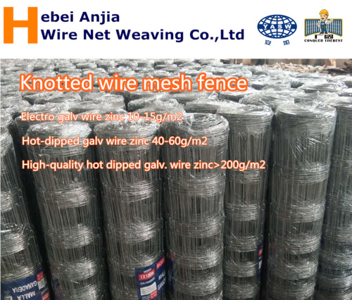 Specifiche di recinzione da campo annodate zincate -Hebei Anjia Farm Fence Producter
