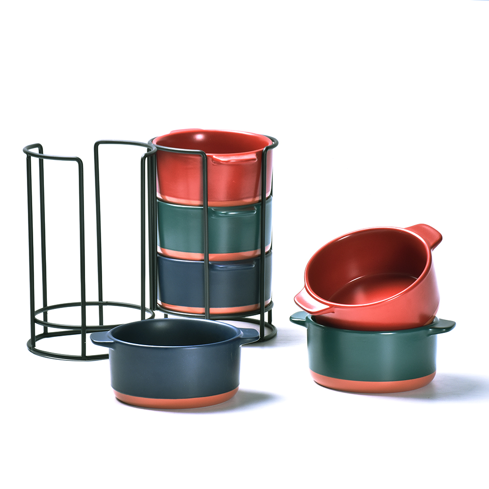 Stackable Bowl with iron stand