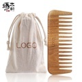 New Green Sandalwood Wide Tooth Wooden Comb with Beard Comb and Logo1