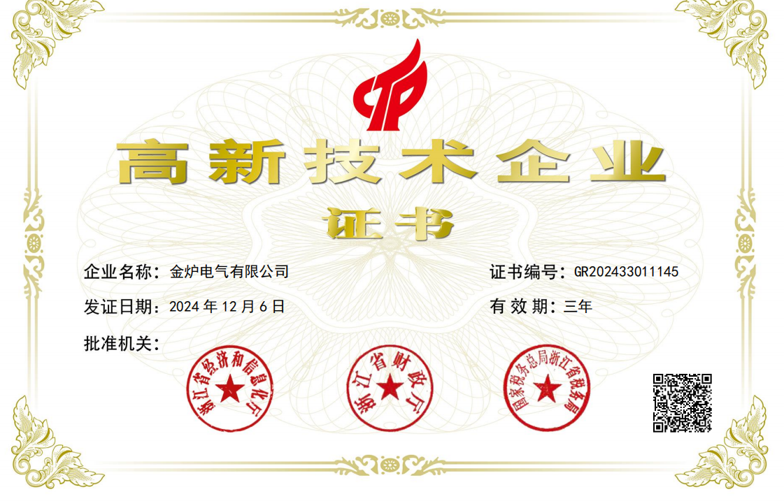 High tech Enterprise Certificate