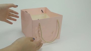 pink gift hot stamping logo bag