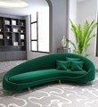 Designs modernos Móveis de casa Conjunto de couro verde PU 3 Seat Tecido sofá Velvet Sala de estar seccional Sofá1