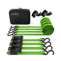 Custom 4 Pack 25mm 1760lbs 800kg S Hook Ratchet Tie Down Straps with Plastic Corners1