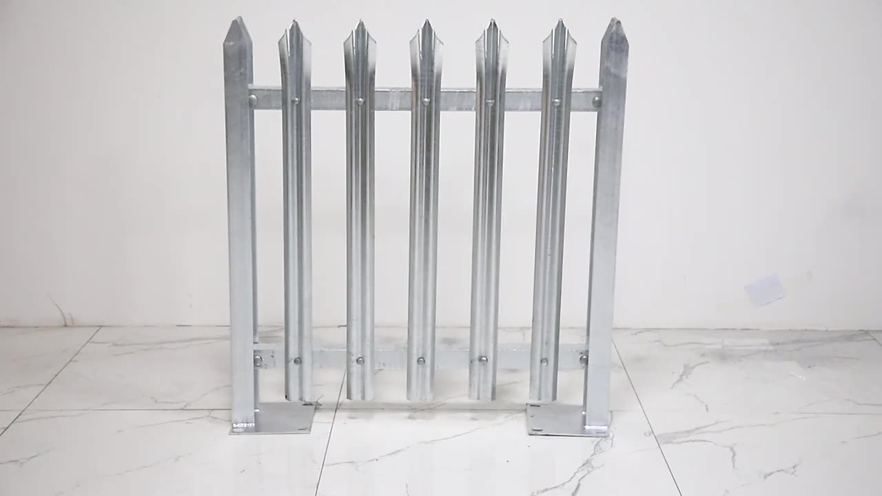 2.4m Galvanized dan PVC Coated Steel Security Garden Europe Metal Palisade Pagar Panel Harga1