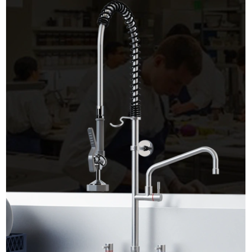 What are the benefits of using a pull-out kitchen faucet? (2)