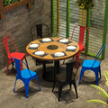 Round Hot Pot Restaurant Seating: Booths and Industrial Chairs for Bistros1