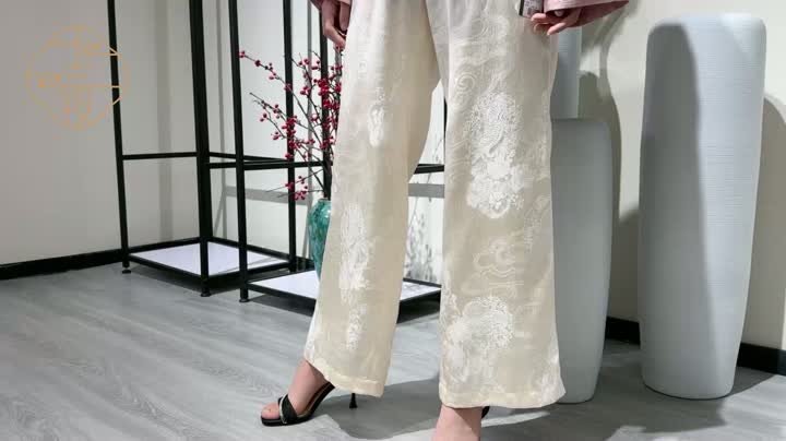 Pantalones nocturnos de seda de damas