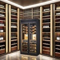 Customized Freestanding Wooden Shelf Wine Fridge with Glass Door for Display and Large Capacity Tall Bottle Cooler1