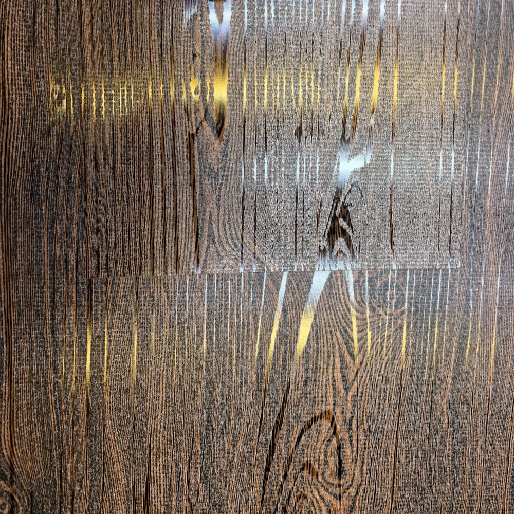 Tôle d'acier à revêtement couleur imprimée en PVDF au grain de bois de noyer foncé ~ 1