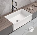 White Fireclay Undermount Single Bowl Kitchen Sink with Apron Front1