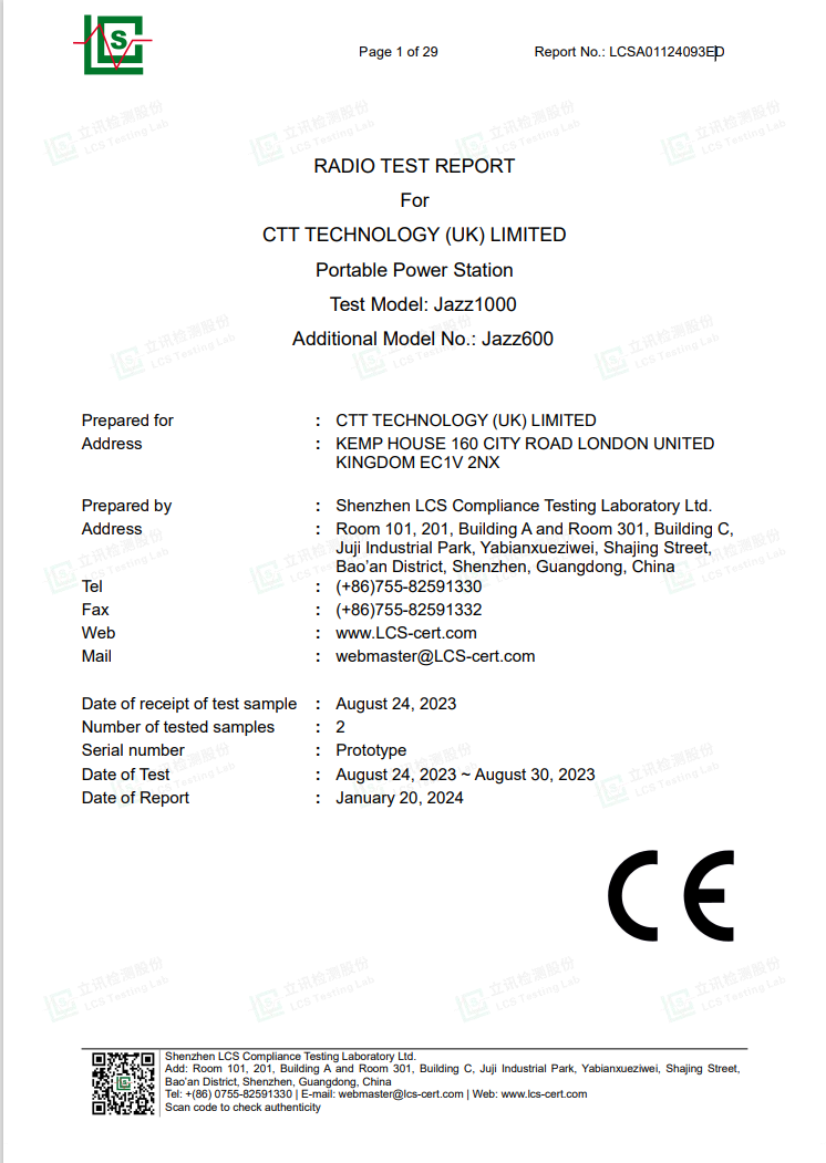 RADIO TEST REPORT