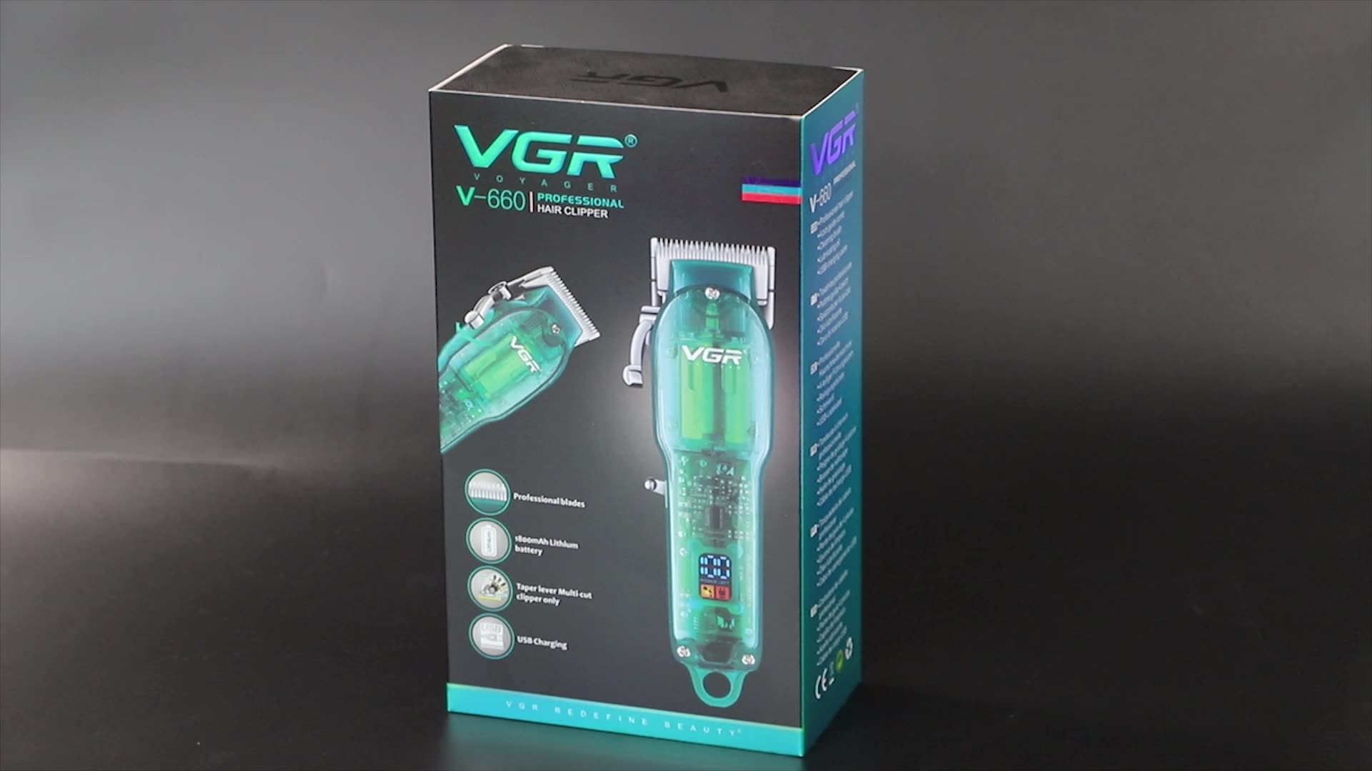 VGR V-660 professionelles elektrisches Haar Schneidmaschinen Bart Trimmer wiederaufladbares Friseur Haar Clipper Kabellos mit LED-Display1