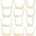 18K Gold Plated Astrology Horoscope Pendant Necklace with 12 Zodiac Signs - Fashionable Stainless Steel Jewelry for Women1