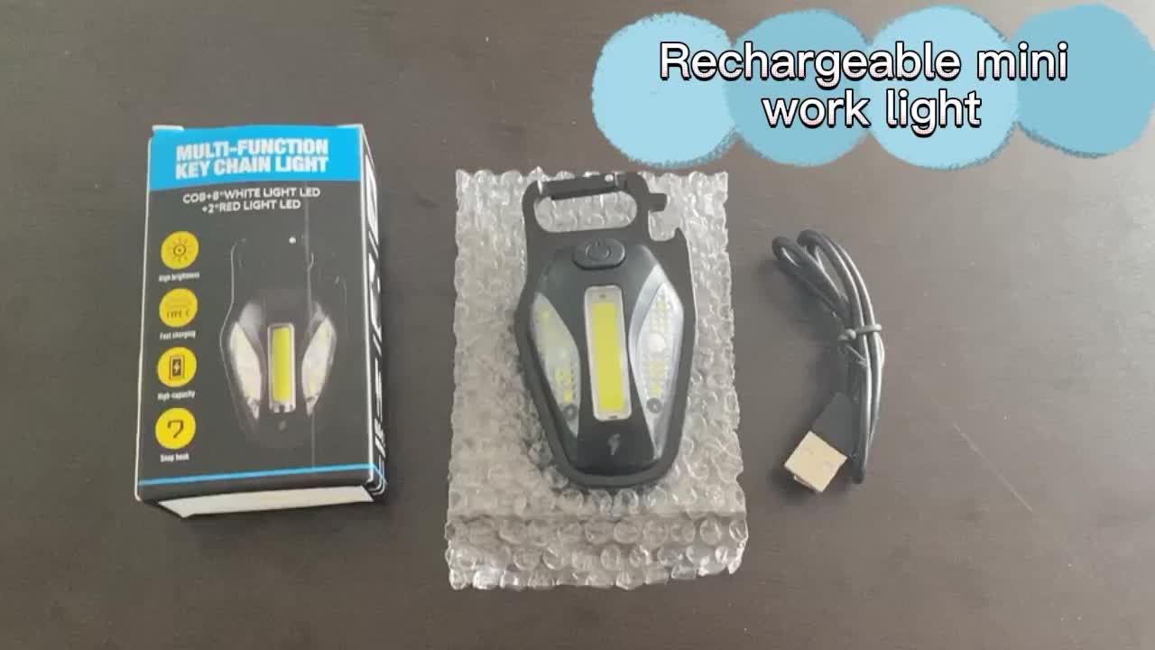 Notfall im Freien tragbare USB -Mini -Starke Magnet -Schlüsselbund -Licht Highlight COB COB WASGERFORTE WIGER Taschenlampe1