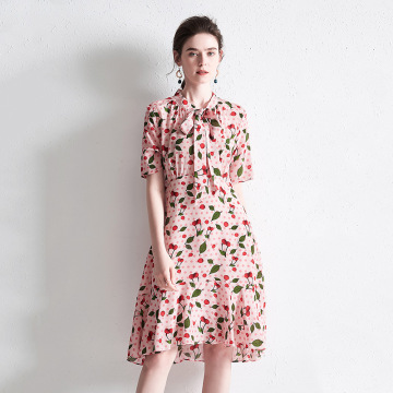 floral printed silk dress