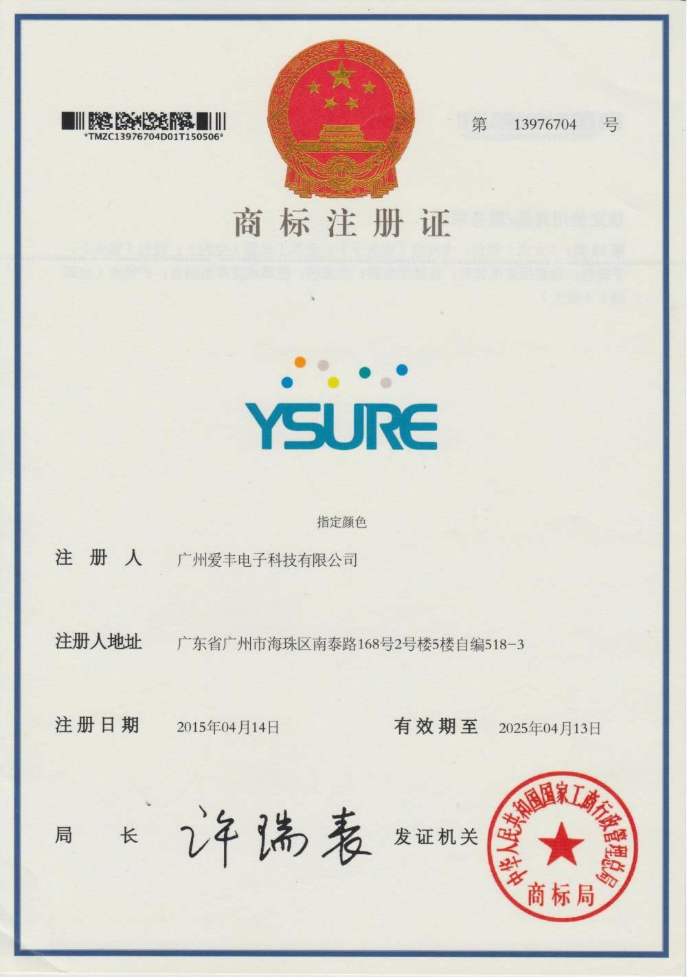 YSURE Registered trademark