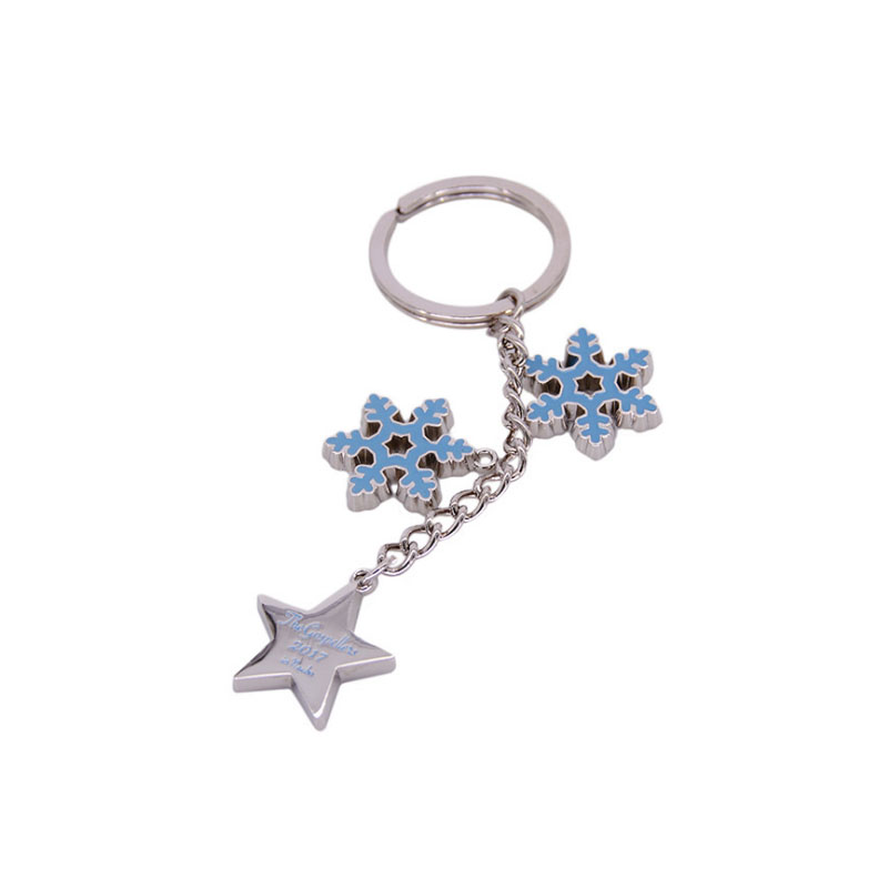 snowflake metal keychain