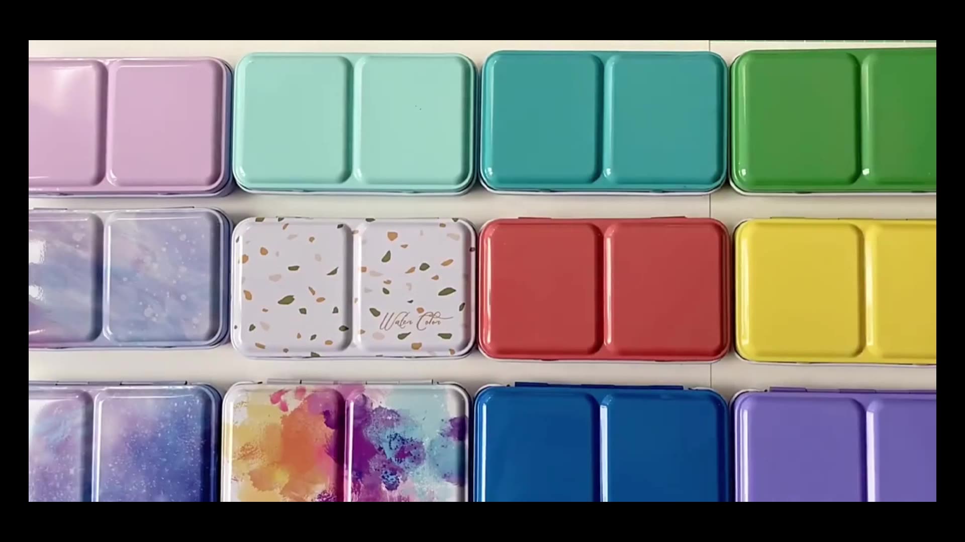 11 colori seamiart scatole di acqua per palette metalliche per palette metalliche vuote scatole di pittura pieghevole per 12 mezze padella acuarelas1