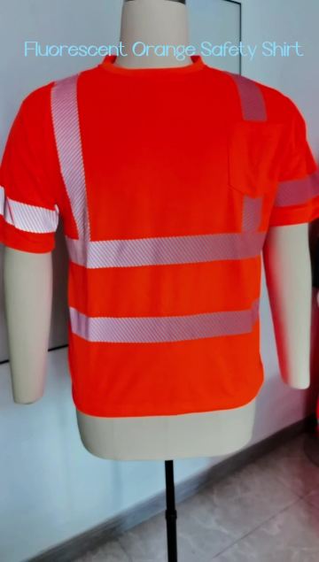 Custom logo reflecting workwear t-shirt high visibility shirts construction work reflective safety shirt1