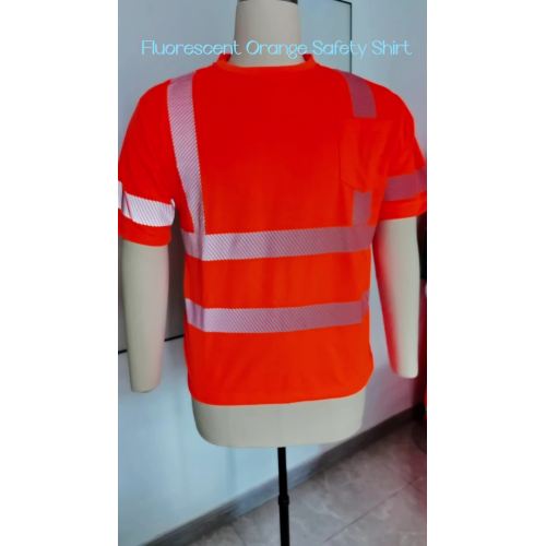 Custom logo reflecting workwear t-shirt high visibility shirts construction work reflective safety shirt1