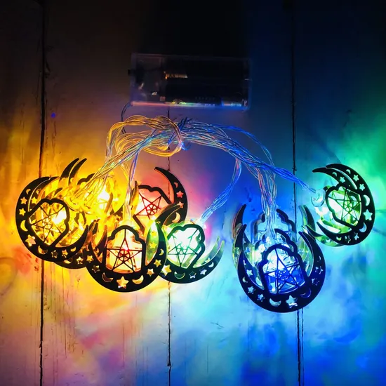 LED de cuerda de luz, hierro forjado, castillo de luna, palacio USB1