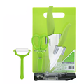 MIDDIA 6pcs Ceramic Kitchen Set: Knife, Peeler, Scissors with Block and Cutting Board1