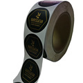 Customized Waterproof Matte Black Gold Stamping Logo Stickers for Premium Labels1