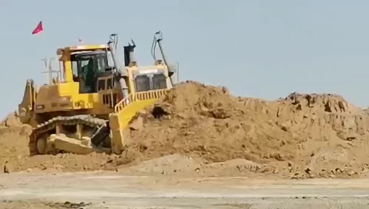 shantui bulldozer travail