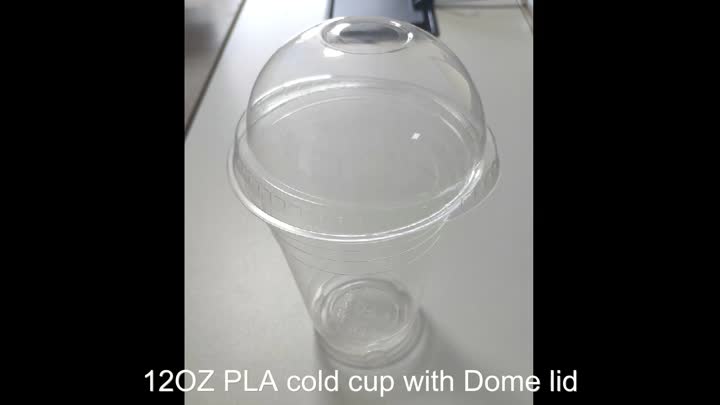 7.19 12 oz Pla Copa fría con tapa de domo