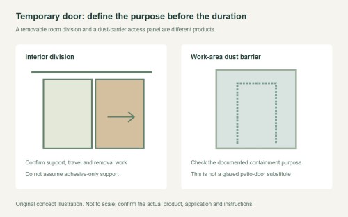 Temporary Sliding Door: Define Use, Support and Removal