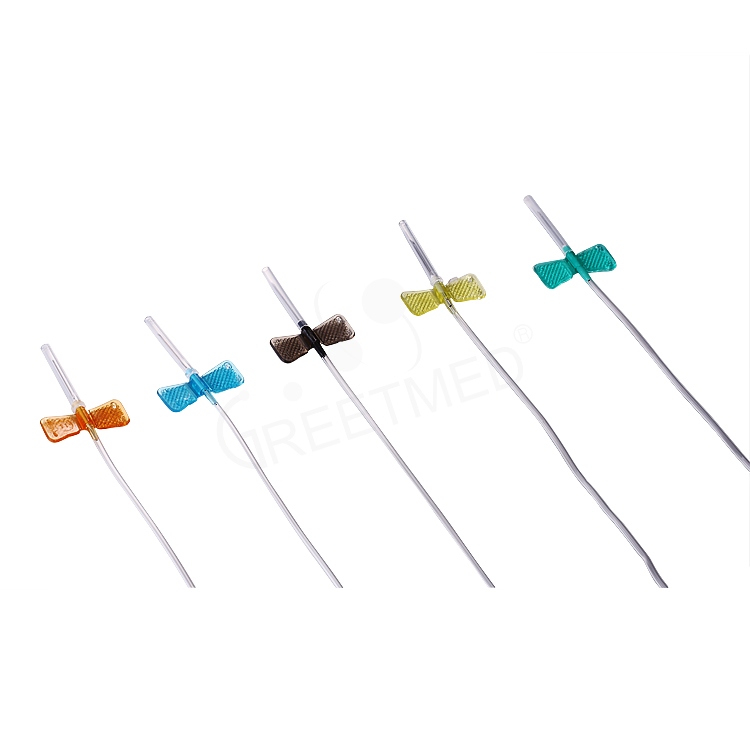 CE ISO Butterfly Needle يمكن التخلص منها 20G 21G 22G 23G 25G 27G فروة الرأس Set1