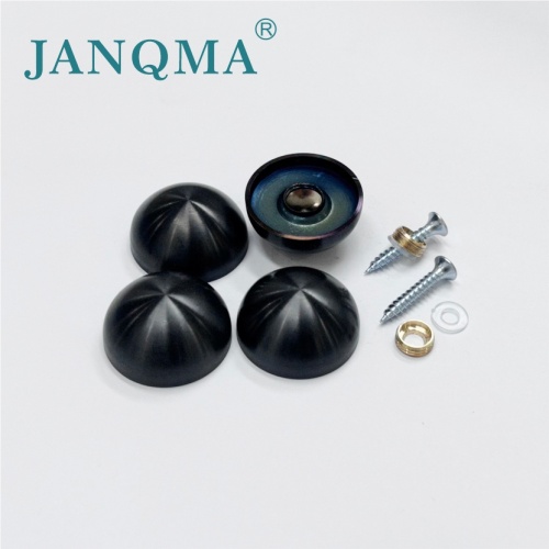 The characteristics of sand black half-round mirror screw caps