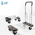 Portable Folding Flatbed Trolley: Four-Wheeled Mute Luggage Cart with Multifunctional Hand Pull Truck Trailer1