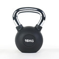OEM/ODM Steel Handle Black 16kg Weighted Cast Iron Rubber Round Kettlebell for Competition and Gym Use1