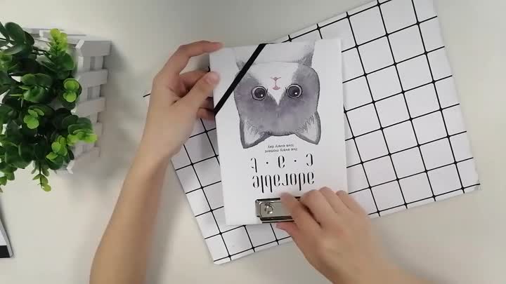 Bloco de notas personalizado estilo gato bonito dos desenhos animados A5