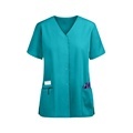 Wholesale Short Nurse Scrubs with Snap Front Closure - Custom Scrub Tops for Women1