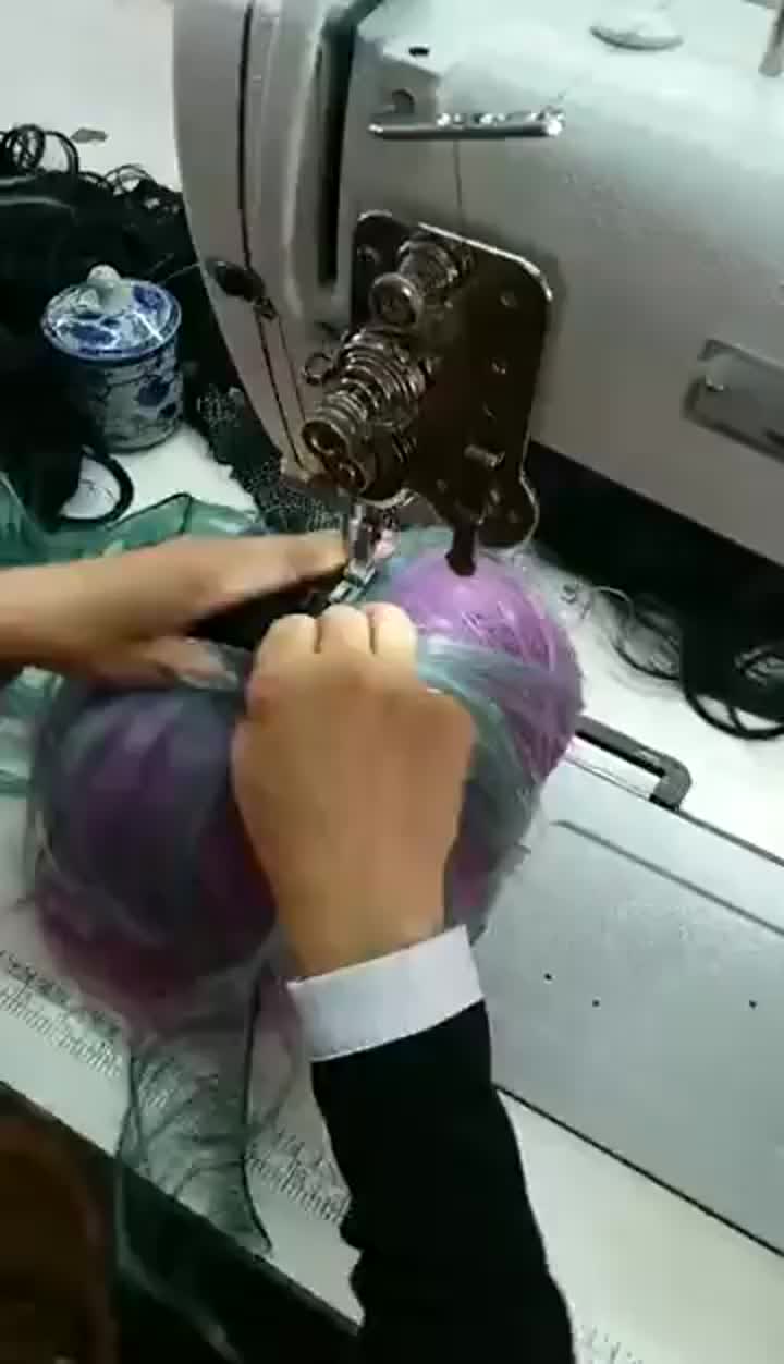 industrial wig making sewing in factory