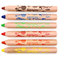 Jumbo Wooden Crayons Woody Color Pencils Water Soluble Crayons with Brush and Sharpener1