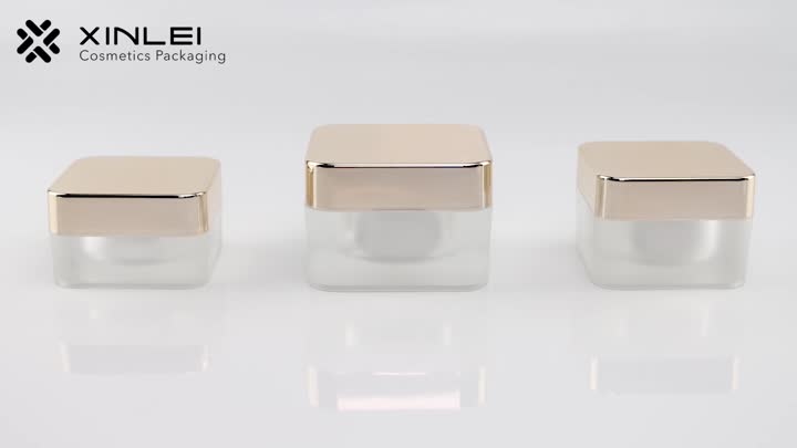 Square cosmetic cream bottle