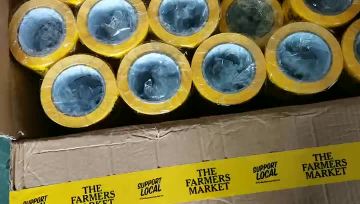 Custom logo tape- yellow tape print black logo