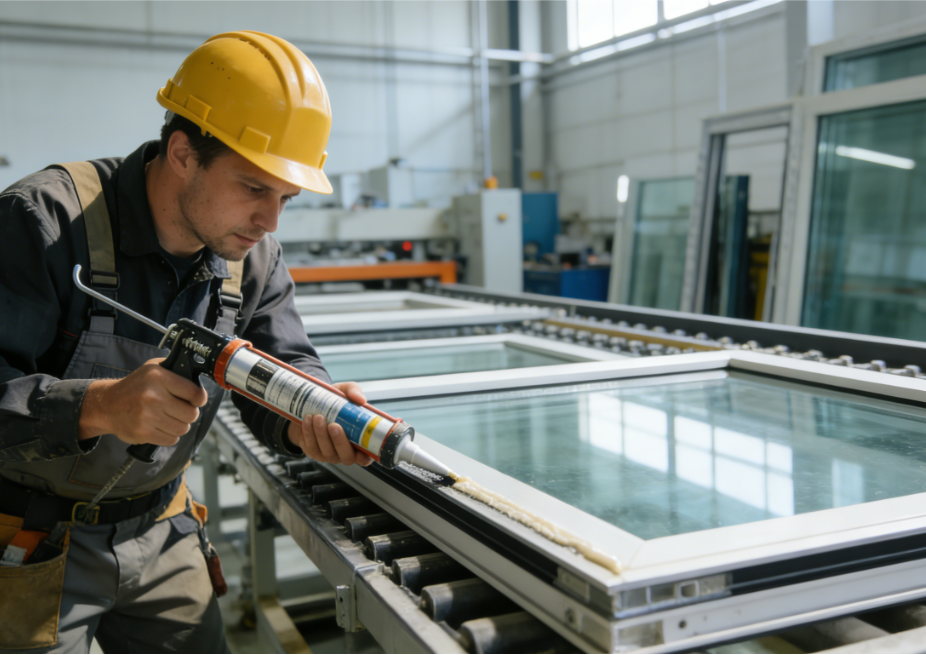 Door and window factory sealant application