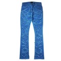 Άνδρας Stack Denim Jeans προμηθευτής χονδρικής Custom Printed Disped Rapped Slim Fit Stacked Jeans Men1