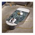 Miller Italian Luxury Marble Coffee Table Double Color Square Combinited Side Tabie for Villa 거실 1