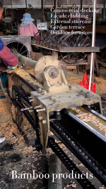 Raw material processing of bamboo decking