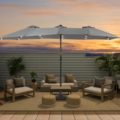 15ft Double-Sided Patio Umbrella with LED and Wind-Resistant Design1