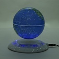 14.2cm Blue Magnetic Floating Globe with Rotating World Map and Blue & White Porcelain Base: Unique Decorative Globe1