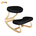 Ergonomic Kneeling Office Chair with Waving Wood Design1